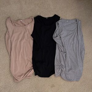 Amazon Women's nursing/breastfeeding Tank Top Set - Black, Gray, Tan